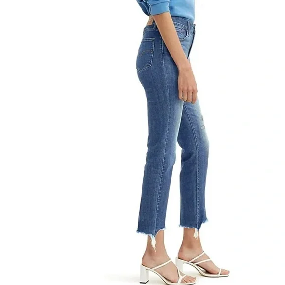 Levi's 724 High Rise Straight Distressed Jeans - Picture 2 of 4